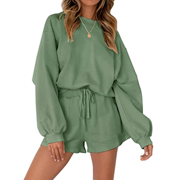 MEROKEETY Women's 2024 Fall Oversized Batwing Sleeve Lounge Set - 2 Piece Outfits