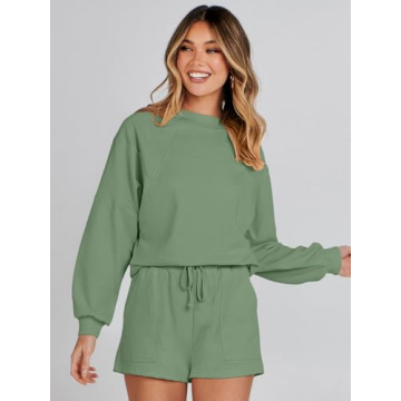 Stylish MEROKEETY Women's 2024 Lounge Set - Cozy & Chic