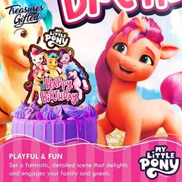 Treasures Gifted Officially Licensed My Little Pony Cake Topper - My Little Pony Cake Decorations - My Little Pony Dessert Topper - My Little Pony Cake Picks - My Little Pony Birthday Party Supplies