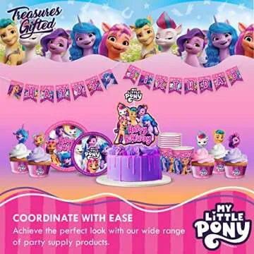 Treasures Gifted Officially Licensed My Little Pony Cake Topper - My Little Pony Cake Decorations - My Little Pony Dessert Topper - My Little Pony Cake Picks - My Little Pony Birthday Party Supplies
