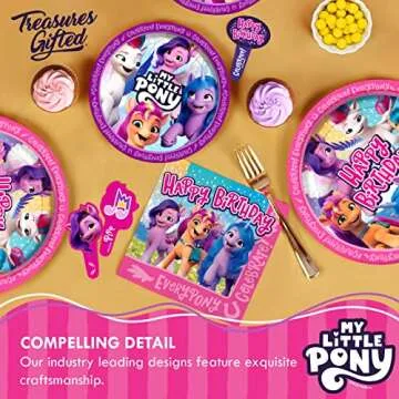 Treasures Gifted Officially Licensed My Little Pony Cake Topper - My Little Pony Cake Decorations - My Little Pony Dessert Topper - My Little Pony Cake Picks - My Little Pony Birthday Party Supplies