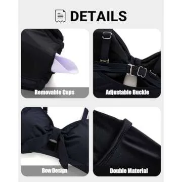 Tempt Me Women's Elegant Black High Waisted Swimsuit