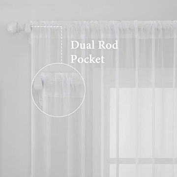 MIULEE Elegant White Sheer Curtains for All Rooms