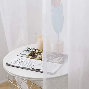 MIULEE Elegant White Sheer Curtains for All Rooms