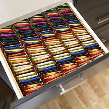 Bamboo K Cup Holder Organizer for Drawer or Countertop Coffee Pod Holder 35 Coffee Pod Storage Storage Tea Bag Organizer coffee organizer station for Home Office and Kitchen k cup storage