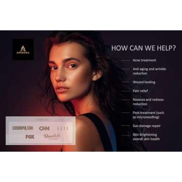 Aphrona® | Moonlight 3 color LED Facial Mask Skin Care Mask, LED Light Therapy Red Blue light for Acne Removal Wrinkle Reduction