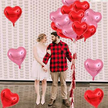 Littleloverly Heart Foil Balloons for Valentine's Day