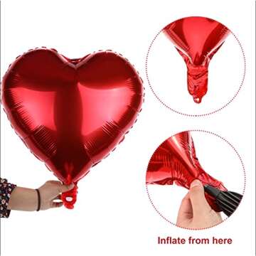 Littleloverly Heart Foil Balloons for Valentine's Day