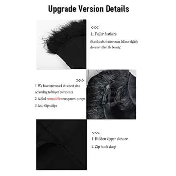 whoinshop Women's Sexy Off Shoulder Feather Bandage Evening Club Party Dress Black-Upgrade1 M