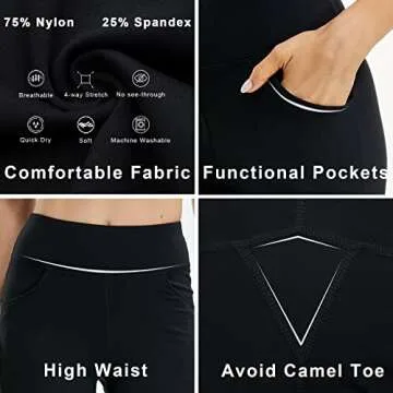 FireSwan Women's Flare Leggings with Pockets for All Activities