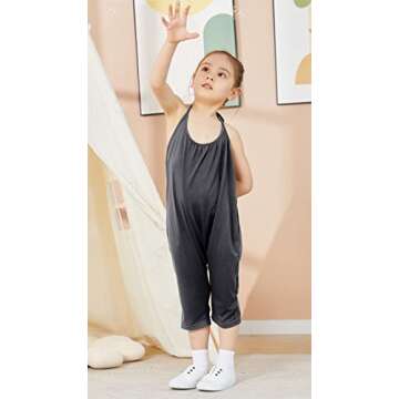 Darkyazi Baby Summer Jumpsuits for Girls - Cute Backless Harem Strap Romper (2T-8Y)