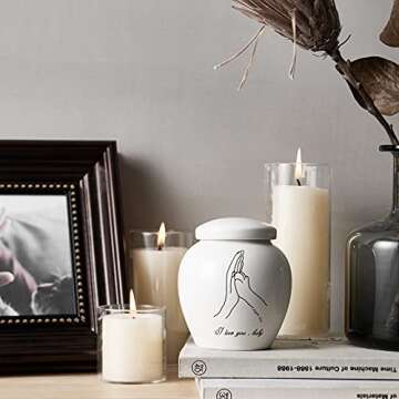 Y YHY Pet Urn, Cremation Dog Cat Urn for Ashes, Ceramic Ashes Keepsake, Memorial Funeral Urn for Lov...