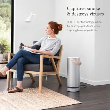 Molekule Air Large Room Air Purifier with PECO Technology for Smoke, Allergens, Pollutants, Viruses, Bacteria, and Mold, Silver