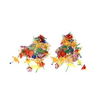 Plant Flower Earrings for Women, Colorful Flower Tassel Earrings,Rainbow Flower Floral Statement Dangle Earrings Hypoallergenic, Beaded Flower Leaf Cluster Drop Earrings