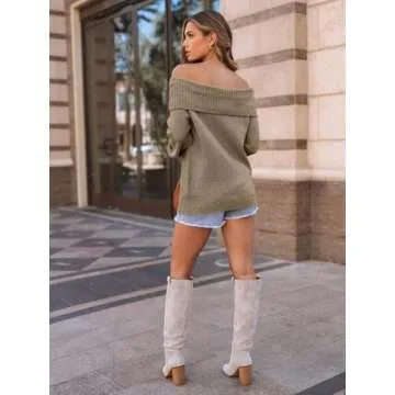 LILLUSORY Womens Off-The-Shoulder Sweater Cozy & Trendy