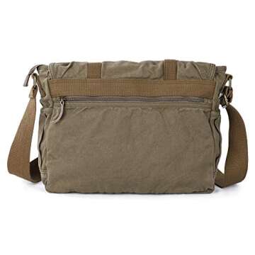 Gootium Canvas Messenger Bag - Vintage Shoulder Bag Frayed Style Boho Purse, Olive Brown