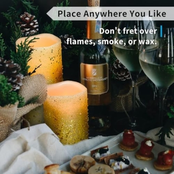 Furora Lighting Glitter LED Candles with Remote Control Pack of 8