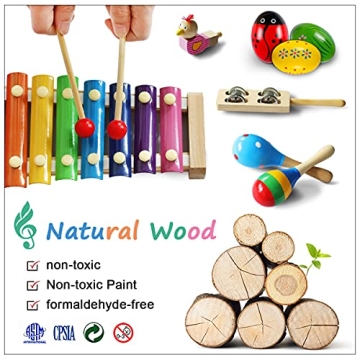LOOIKOOS Toddler Musical Instruments Set for Creative Play