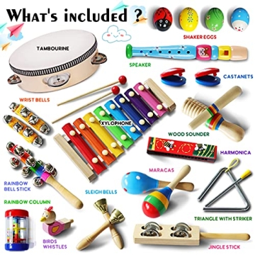 LOOIKOOS Toddler Musical Instruments Set for Creative Play