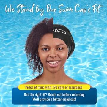 Large Swim Cap for Long Hair - Waterproof Durable Silicone Swimming Cap for Braids, Dreadlocks, Weaves, Afros, Curls – Swim Caps for Women & Men – Anti-Leak Seal for Pool, Beach, Laps & Water Workouts
