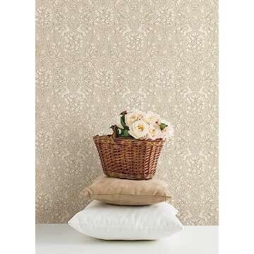 NuWallpaper Taupe Enchanted Peel & Stick Wallpaper