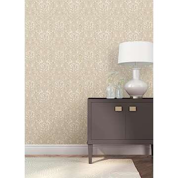NuWallpaper Taupe Enchanted Peel & Stick Wallpaper