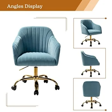 HULALA HOME Velvet Office Chair for Women and Girls