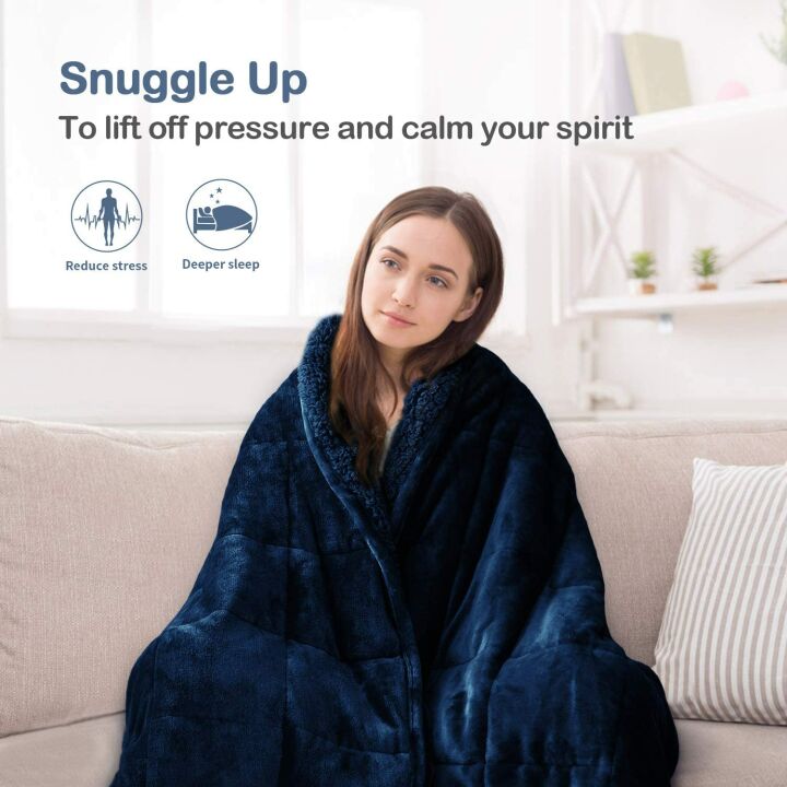 15 lb Ultra-Soft Sherpa Fleece Weighted Blanket