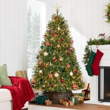 Best Choice Products Douglas Fir Christmas Tree, 6ft Pre-lit Artificial Full Fir Lighted Holiday Dec...