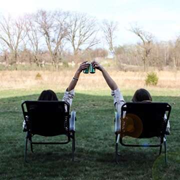 Patio Lounge Chair Chaise Recliner Outdoor Folding Adjustable Heavy Duty Zero Gravity Chair with Cup...