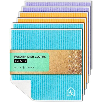 Swedish Dish Cloths for Kitchen - Reusable Dishcloths for Washing Dishes - Each Cellulose Dish Cloth...
