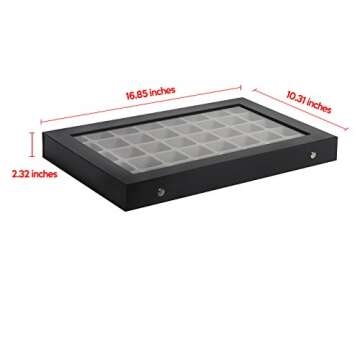 40 Slot Earring Organizer Tray with Clear Lid