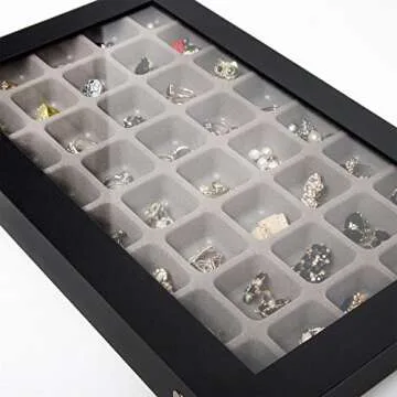 40 Slot Earring Organizer Tray with Clear Lid