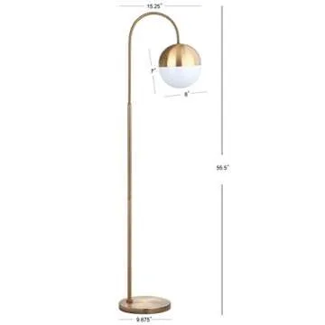 Brass Gold 55.5" Floor Lamp by SAFAVIEH - Stylish Lighting Solution
