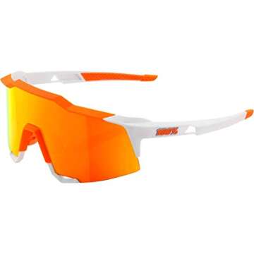 100% Speedlab (61001-254-43) Speedcraft - Soft Tact Day Glo Orange/White - HiPER Red Multilayer Mirror Lens, Free Size