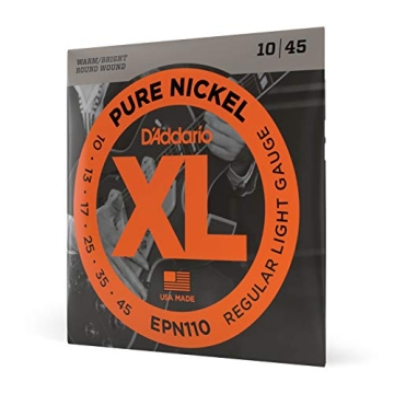 D'Addario XL Pure Nickel Electric Guitar Strings - Vintage Tone & Durability