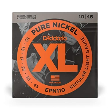 D'Addario XL Pure Nickel Electric Guitar Strings Vintage Sound