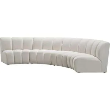 Meridian Infinity Collection Luxurious Cream Velvet Sectional