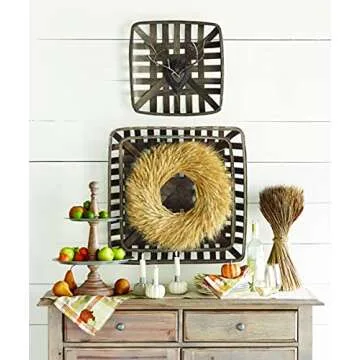 Mud Pie Set of 3 Tobacco Baskets, One Size, Brown