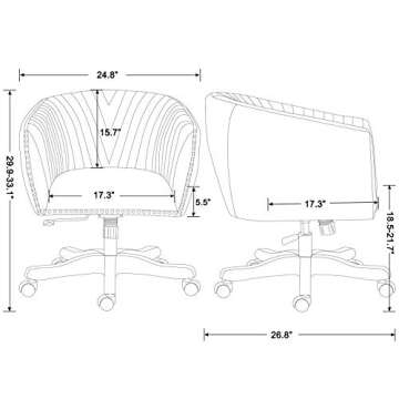 Guyou Retro Barrel Swivel Office Chair for Comfort & Style