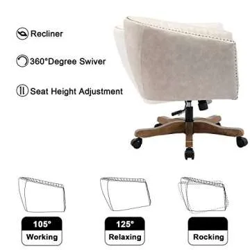 Guyou Retro Barrel Swivel Office Chair for Comfort & Style