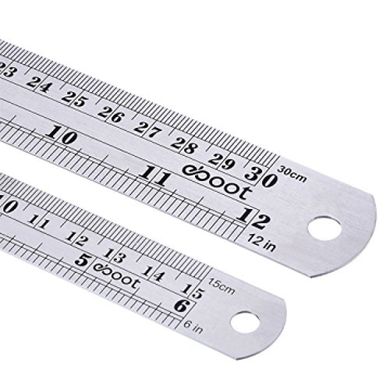 Durable Stainless Steel Ruler Set with Conversion Table