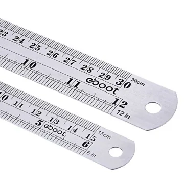 Durable Stainless Steel Ruler Set with Conversion Table
