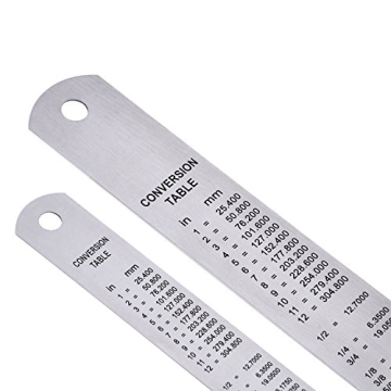 Durable Stainless Steel Ruler Set with Conversion Table