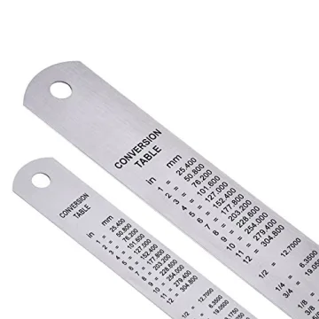 Durable Stainless Steel Ruler Set with Conversion Table