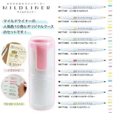 ZEBRA WKT7-HD-P-AZ Highlighter Set with Hard Case