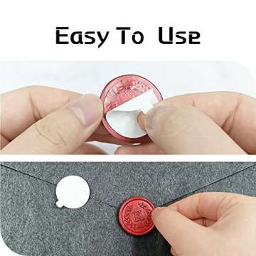 25Pcs Red Letter J Adhesive Wax Seal Stickers, Hand-Made, No Need Seal Stamp, Tear and Use Wax Stickers for Wedding Invitations, Envelopes, Christmas Gift