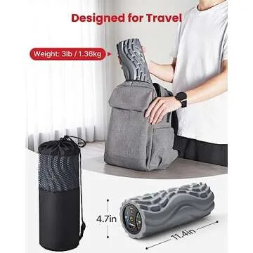 FITINDEX Foam Roller for Back Pain, 5-Speed Vibrating Foam Roller Muscle Massage, FSA HSA Eligible Exercise, Yoga, Muscles Deep Tissue, Physical Therapy, Muscle Recovery, Neck, Leg, Rechargeable, Gray