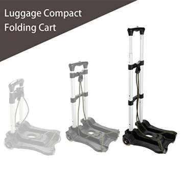 Folding Hand Truck, 80 lbs Heavy Duty Solid Construction Utility Cart Compact and Lightweight for Lu...