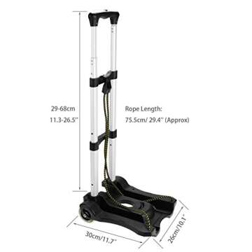 Folding Hand Truck, 80 lbs Heavy Duty Solid Construction Utility Cart Compact and Lightweight for Luggage, Personal, Travel, Auto, Moving and Office Use - Portable Fold Up Dolly